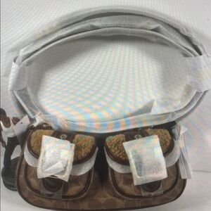 Coach CCZ24 Ashton Bag With Signature Canvas Shearling/Im/Tan/Vintage Brown